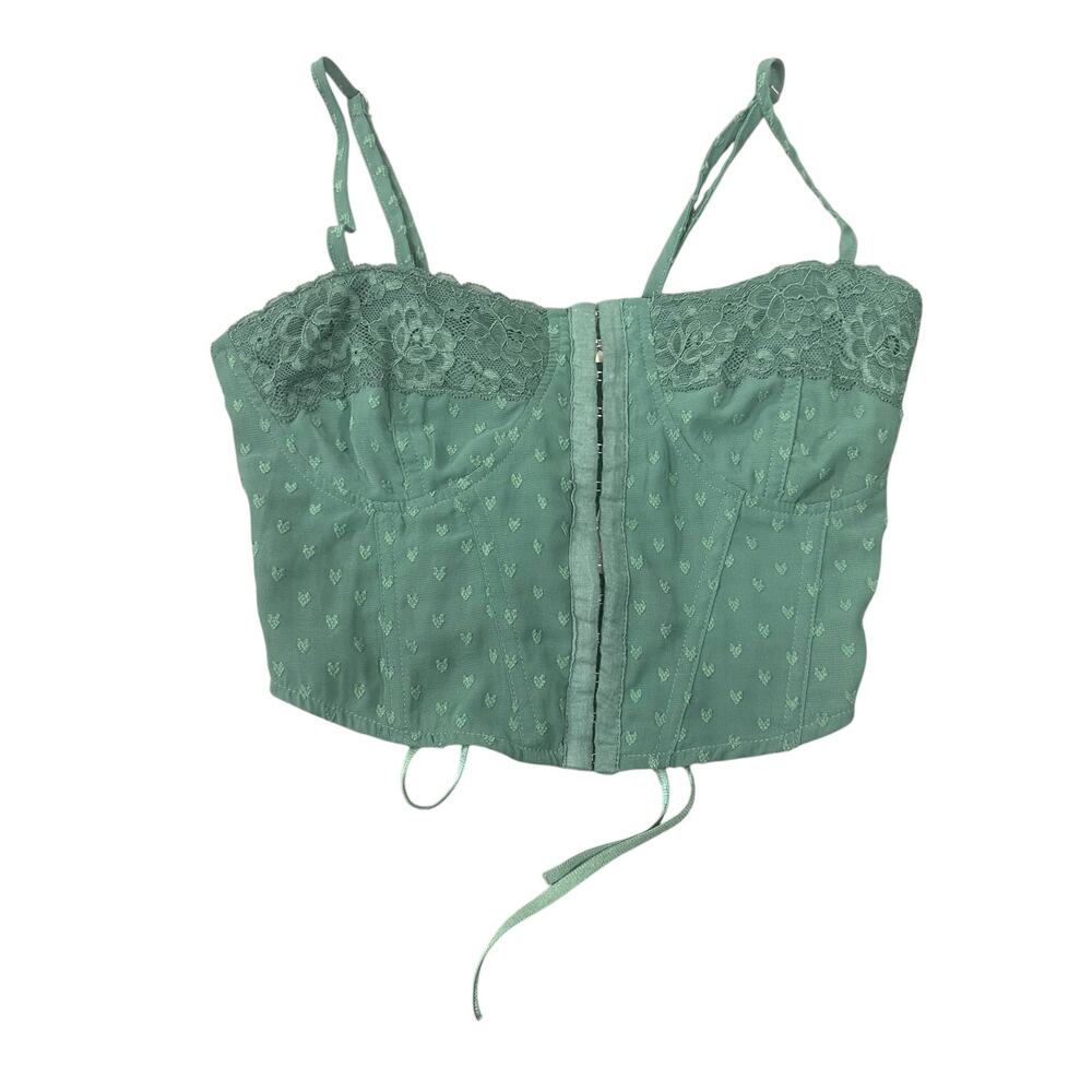 L.A Hearts Women's Green Corset Crop Top Size XS
